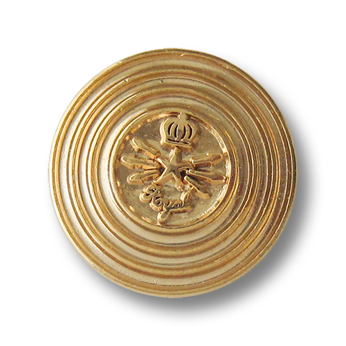 Goldfarbene Metall Ösen Knöpfe "Royal" mit Stern und Krone