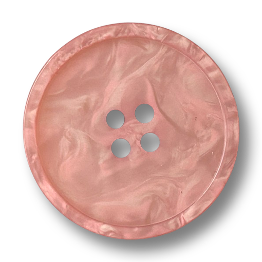 www.knopfparadies.de - 2245rs - Marmorierter Kunststoffknopf in Beige-Rosa mit vier Löchern