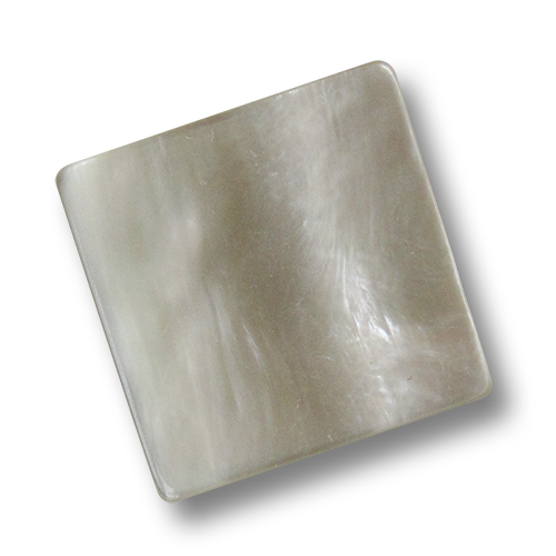 www.Knopfparadies.de - 0820gr - Perlmuttartig hellgraue Kunststoffknöpfe in quadratischer Form