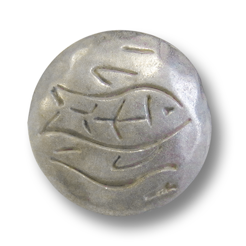 Metallknopf mit Fisch-Motiv