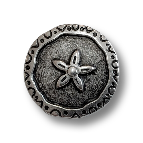 www.knopfparadies.de - 6114sc - Altsilberfarbene, leichte Kunststoffknöpfe