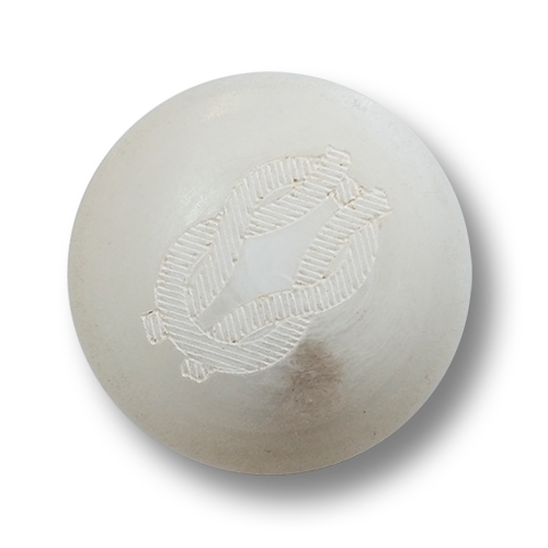 www.knopfparadies.de - 2211we - Weiße Kunststoffknöpfe mit Kordelmotiv