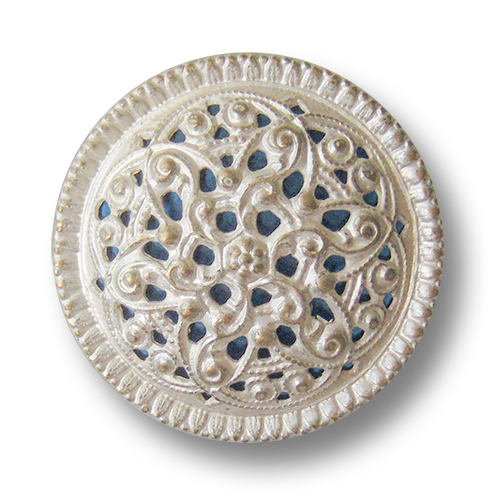 www.Knopfparadies.de - 2577bl - Edle Metallblechknöpfe mit Durchbruch in Tricoloroptik