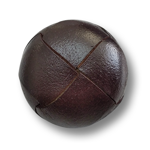 www.knopfparadies.de - 1296db - Dunkelbraune Lederknöpfe mit klassischem Flechtmuster