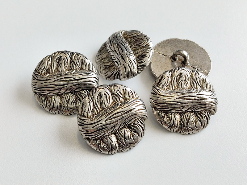 www.knopfparadies.de - 6382si - Altsilberfarbene Metallknöpfe