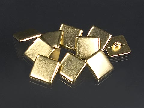 Matt goldfarbener Quadrat-Metallknopf