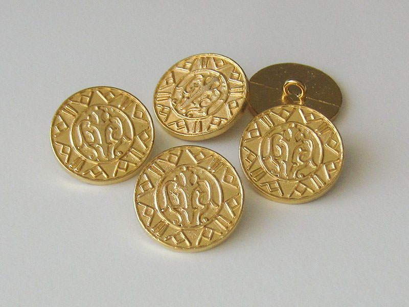 www.Knopfparadies.de - 0420go - Antik wirkende Metallknöpfe in Gold