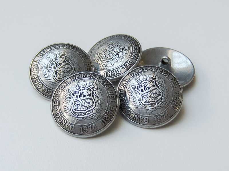 Klassischer Münz Metall Knopf mit Wappen für Blazer