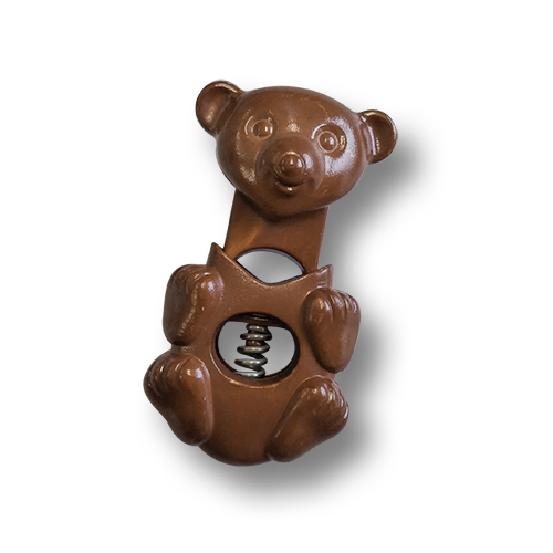 www.knopfparadies.de - 6121br - Zuckersüße Kordelstopper mit Kindermotiv: Bär