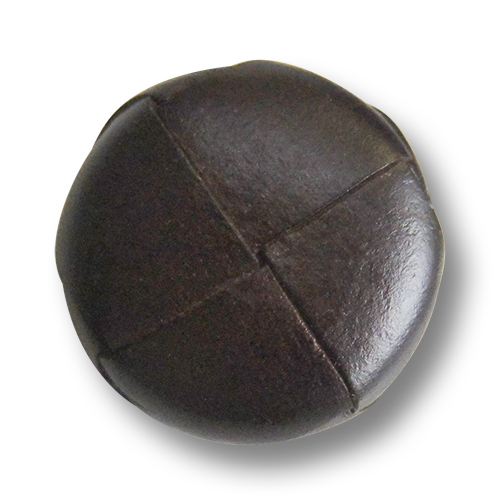 www.knopfparadies.de - 5986db - Dunkelbraune Lederknöpfe mit klassischem Flechtmuster