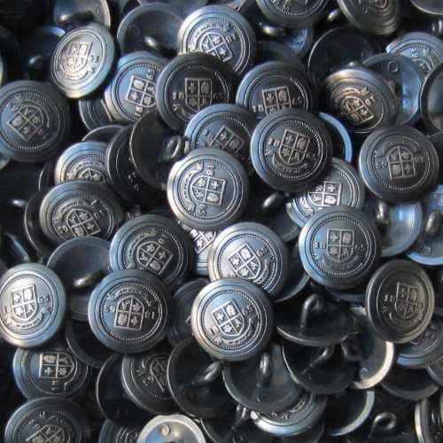 Eisenfarbener Blazer Knopf mit Wappen "1865"