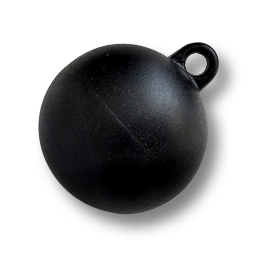 www.knopfparadies.de - 6871sc - Kugelknöpfe, matt schwarz aus Kunststoff