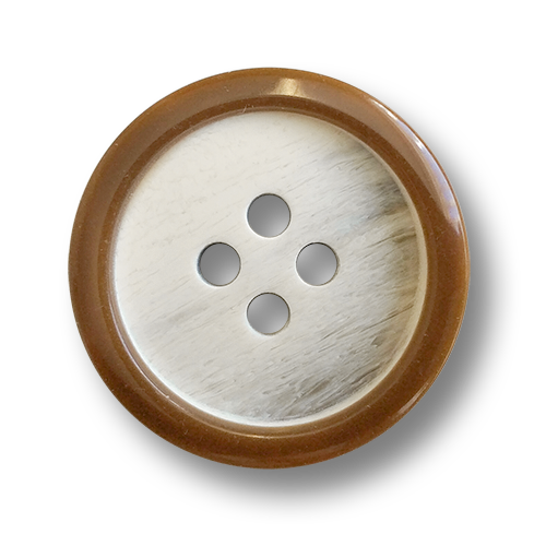 www.knopfparadies.de - 5925br - Herbstliche Kunststoffknöpfe mit braunem Rand