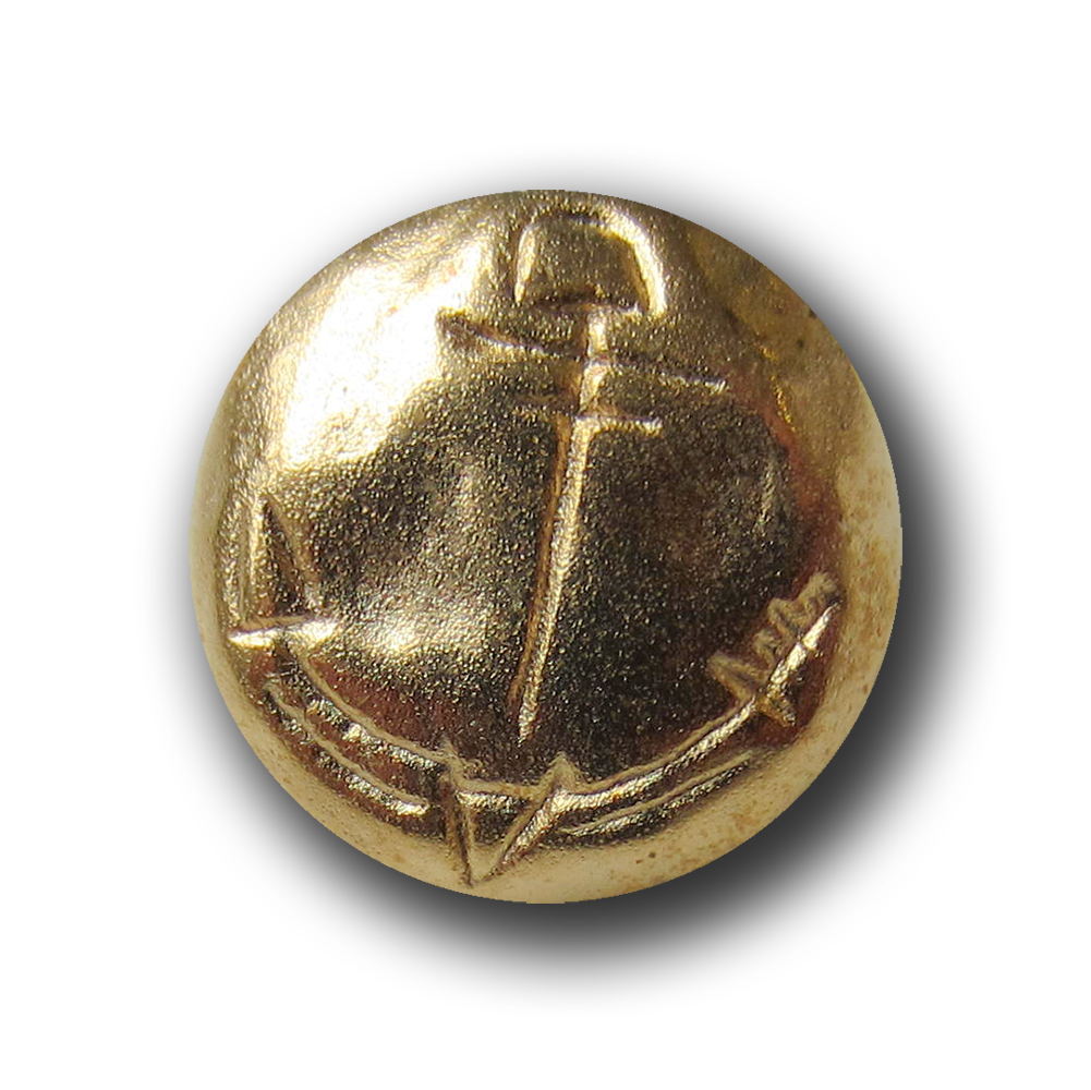 Metall Knopf mit eingeritzt wirkendem Anker Motiv