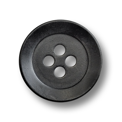www.knopfparadies.de - 6360ei - Dunkel eisenfarbene Metallknöpfe mit vier Löchern