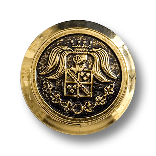 3951gs/6x - Set mit 6 altgoldfarbenen Wappenknöpfen