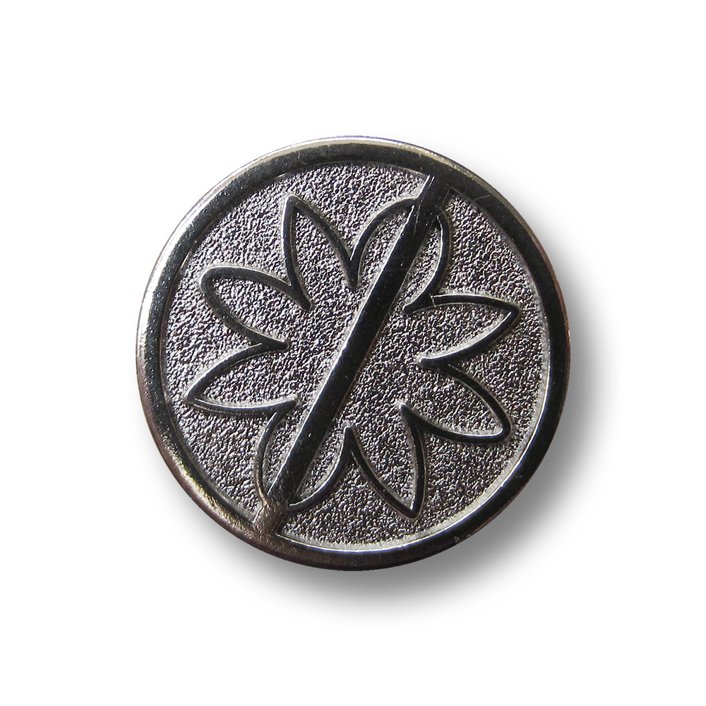 Moderner chrom-eisenfb. Metall Knopf mit Blumen Motiv