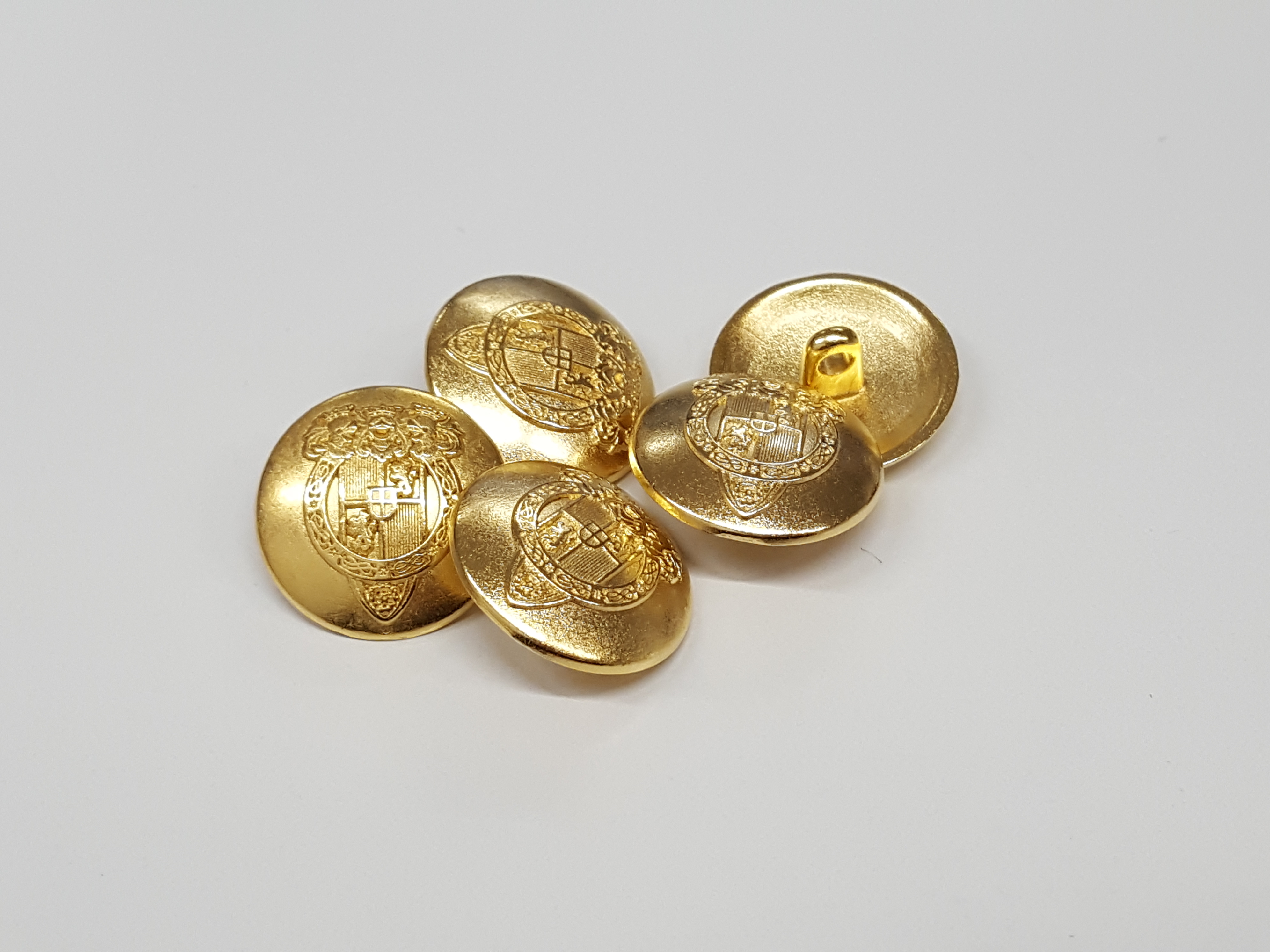 Metallknopf, gold, Wappen, Jugendstil