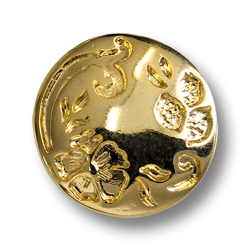 www.knopfparadies.de - 6383go - Glänzend goldfarbene, schwere Metallknöpfe