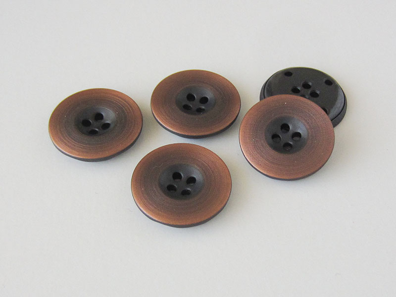 www.Knopfparadies.de - 1584ku - Leichte Metallblechknöpfe in Kupfer und Eisen