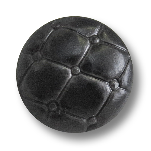 www.knopfparadies.de - 5989sc - Schwarze Kunststoffknöpfe, fast wie Lederknöpfe