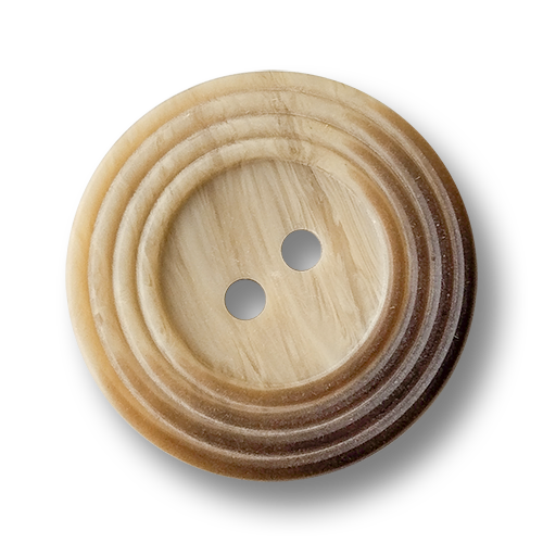 Braun gemaserter Knopf in Holz Optik mit Brand Effekt