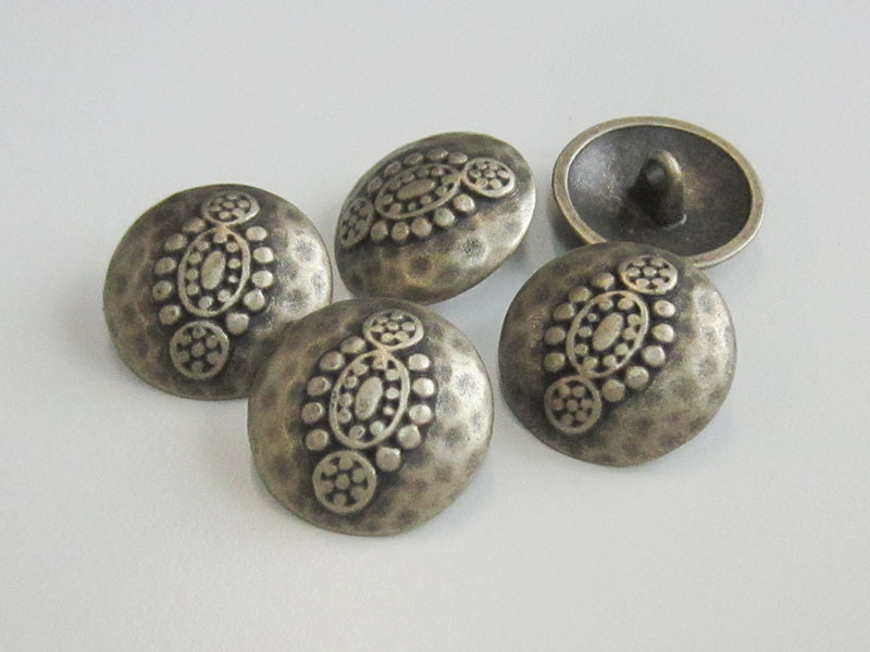 www.Knopfparadies.de - 3200as - Originelle silberne Ornamentknöpfe aus Metall