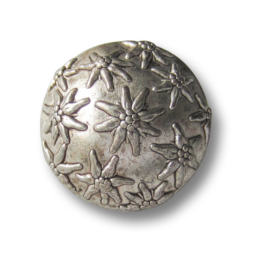 Großer Trachten Metall Knopf mit vielen Edelweißen