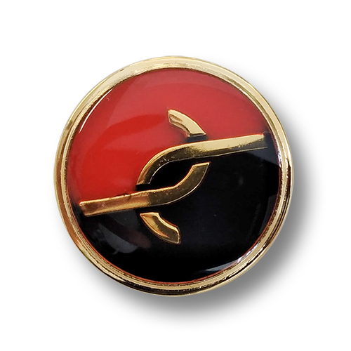 www.knopfparadies.de - 5451ro - Leichte Blazerknöpfe in gold, schwarz und rot