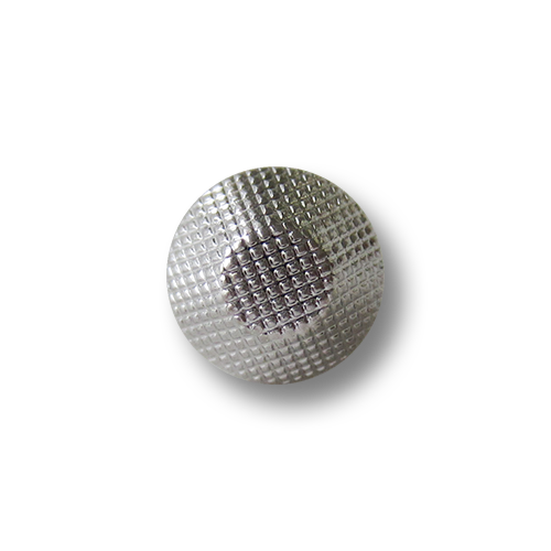 Kleiner origineller silberfb. Kunststoff Knopf in abgeflachter Kegel Form