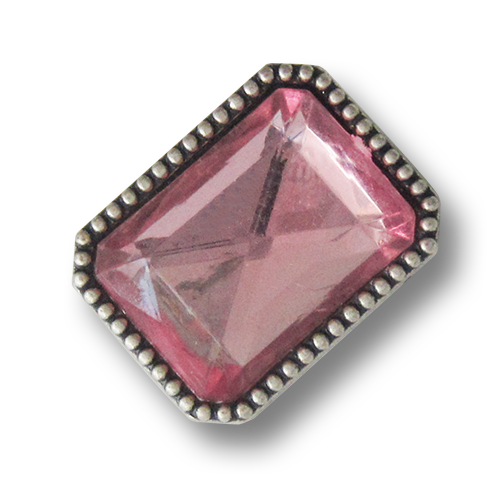 www.Knopfparadies.de - 4091rs - Extravagante Glitzerknöpfe aus Metall mit Schmuckstein