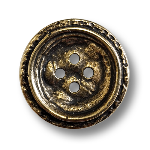 www.knopfparadies.de - 4565ag - Altgoldfarbene, leichte Kunststoffknöpfe mit vier Löchern