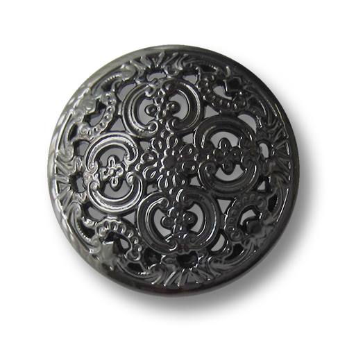 www.knopfparadies.de - 5637ch - Tolle chromfarbene Metallknöpfe mit Durchbruchmuster