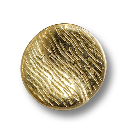 www.knopfparadies.de - 6073go - Goldfarbene Metallknöpfe mit Animal Muster Zebra