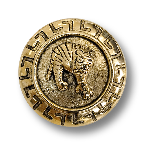 www.knopfparadies.de - 5192ag - Umwerfend schöne Metallknöpfe mit Motiv: Tiger