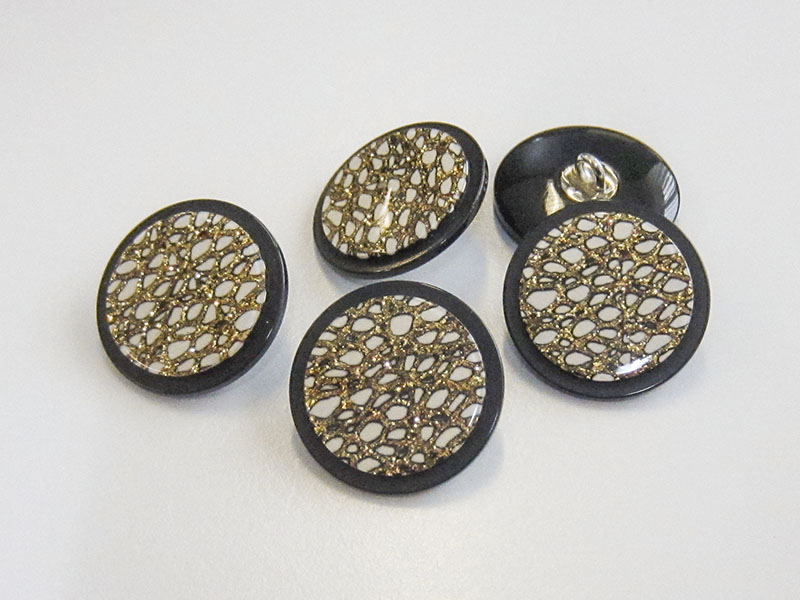 www.knopfparadies.de - 0458gs - Ausgefallen schöne Glitzerknöpfe