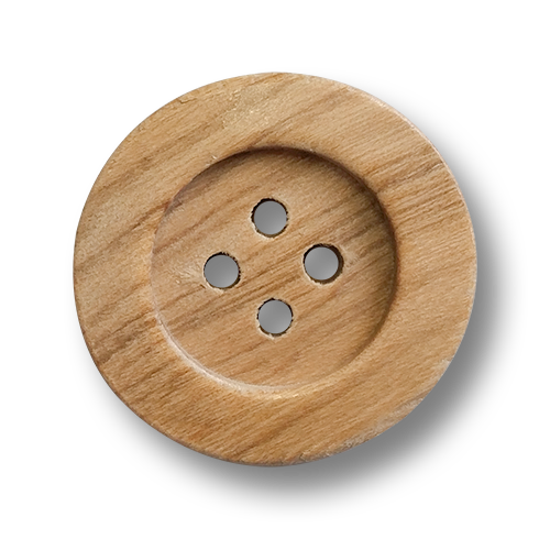 www.knopfparadies.de - 4557ho - Schlichte Holzknöpfe mit vier Löchern