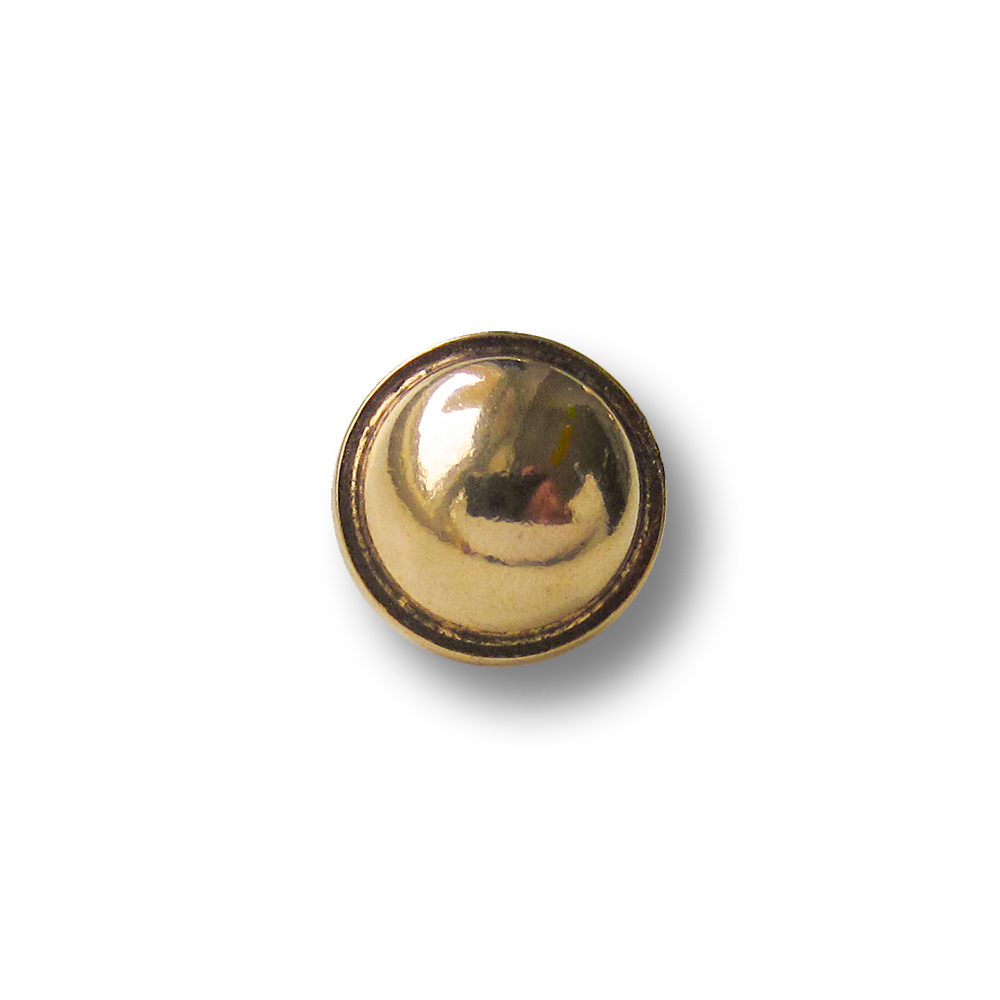 Kleiner Halbkugelknopf aus Metall mit Öse in glänzend Goldfarben