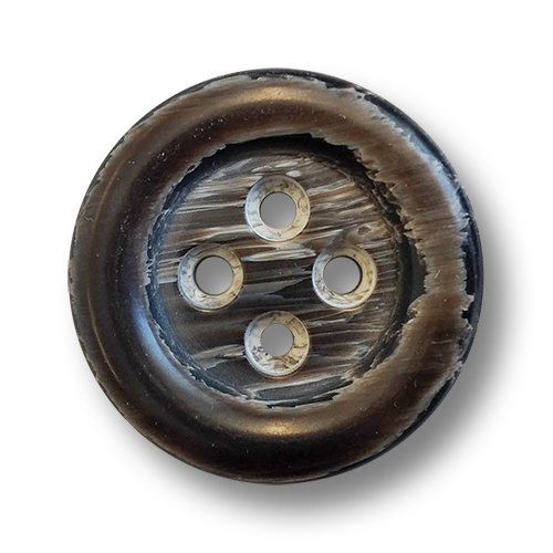 www.knopfparadies.de - 6017db - Dunkelbraune Vierlochknöpfe aus Kunststoff in Hornoptik