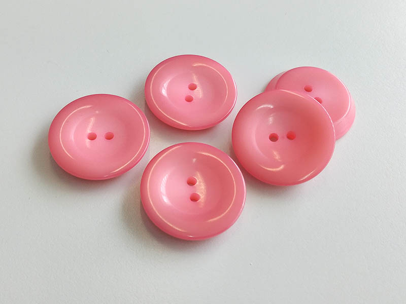 www.knopfparadies.de - 2691pi - Knallig pinke Mantelknöpfe aus Kunststoff
