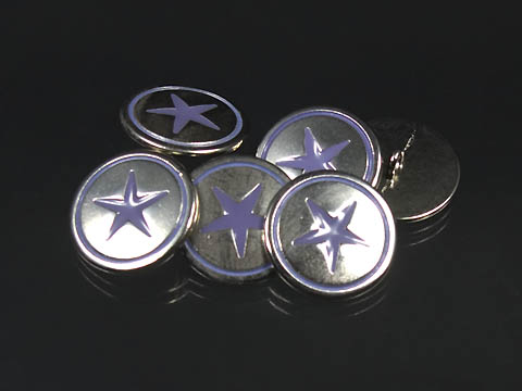 Silber-lilafarbene Sternknöpfe - B-Ware