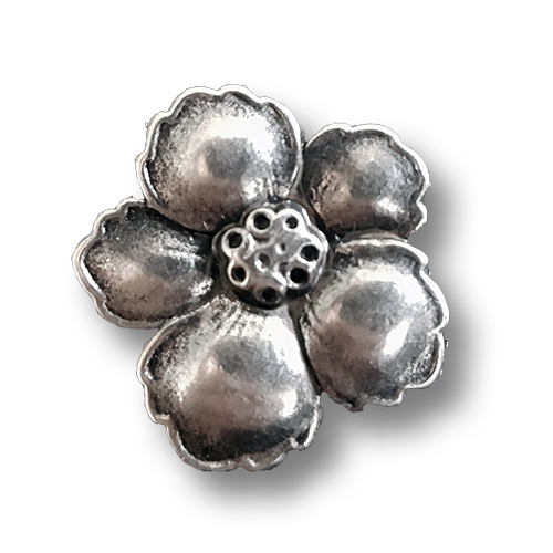 www.knopfparadies.de - 1624as - Hübsche Metallknöpfe wie Blüten / Blumen