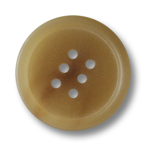 www.Knopfparadies.de - 3043br - Besondere beige Sechsloch Kunststoffknöpfe in Horn Optik