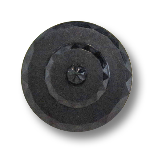 www.Knopfparadies.de - 5976sc - Traumhafte schwarze Ösenknöpfe aus Kunststoff wie alte Glasknöpfe