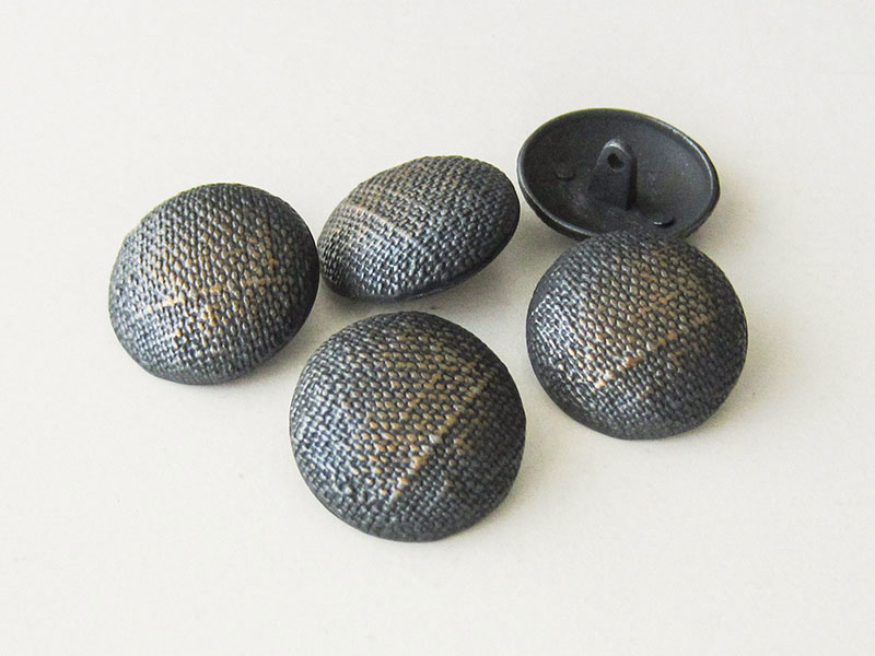 www.Knopfparadies.de - 2517em - Originelle Metallknöpfe in Bicolor wie grob gewebter Stoff