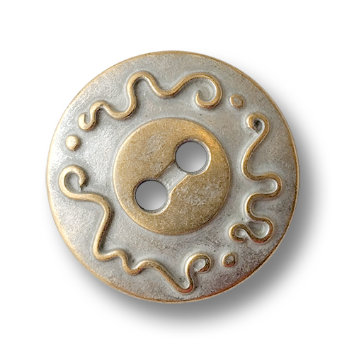 www.knopfparadies.de - 1002me - Messing- und silberfarbene Metallknöpfe mit zwei Löchern