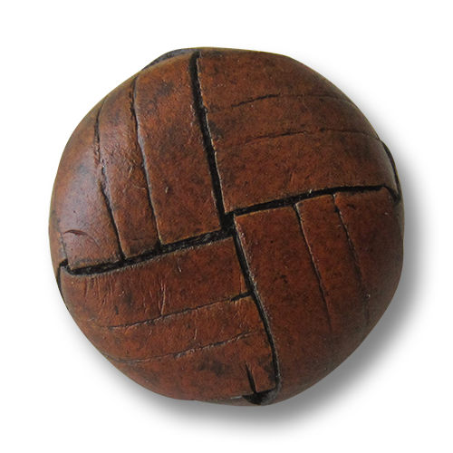 www.knopfparadies.de - l048 - Rotbraune Lederknöpfe, Flechtmuster