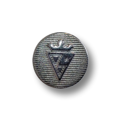 www.knopfparadies.de - 3961ch - Chromfarbene, kleine Metallknöpfe mit gekröntem Wappen