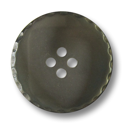 www.Knopfparadies.de - 4168gr - Ausgefallene grau grün braune Vierloch Kunststoffknöpfe in Perlmutt Optik