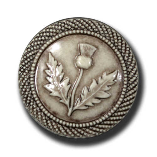 www.knopfparadies.de - 5212br - Knöpfe mit Distel-Motiv und Seilrand